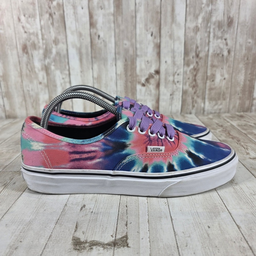 Vans Authentic‎ Tie Dye Low Top Sneakers Blue Pink Purple Womens 10 Mens 8.5